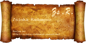 Zsinka Radamesz névjegykártya